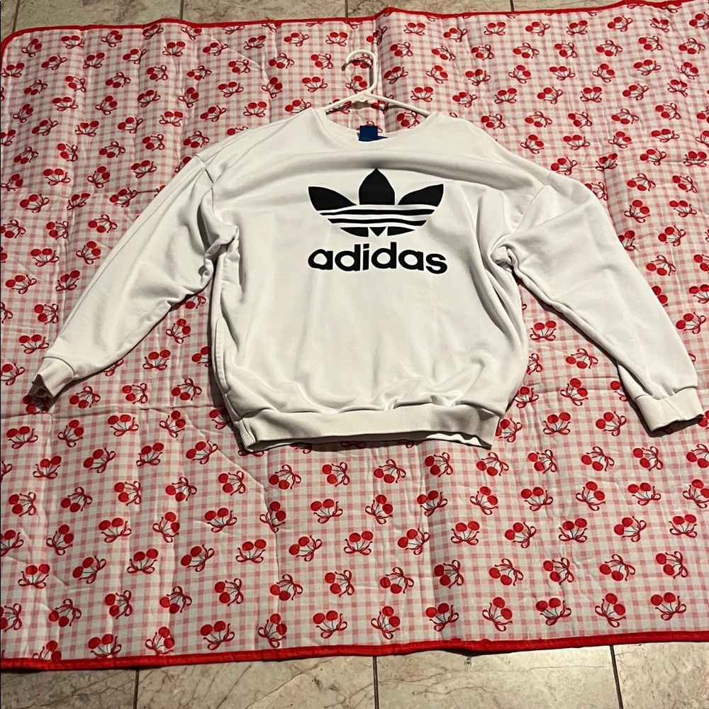 Adidas Men's White Crewneck Sweater